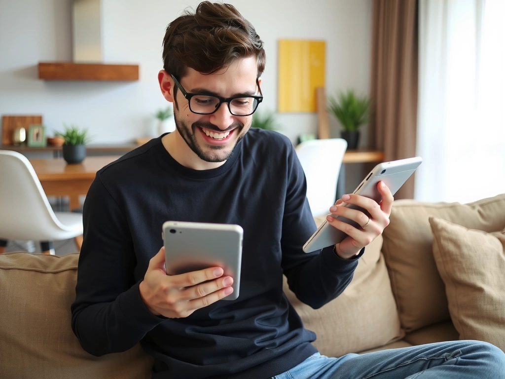 Persoană citind un newsletter pe tabletă