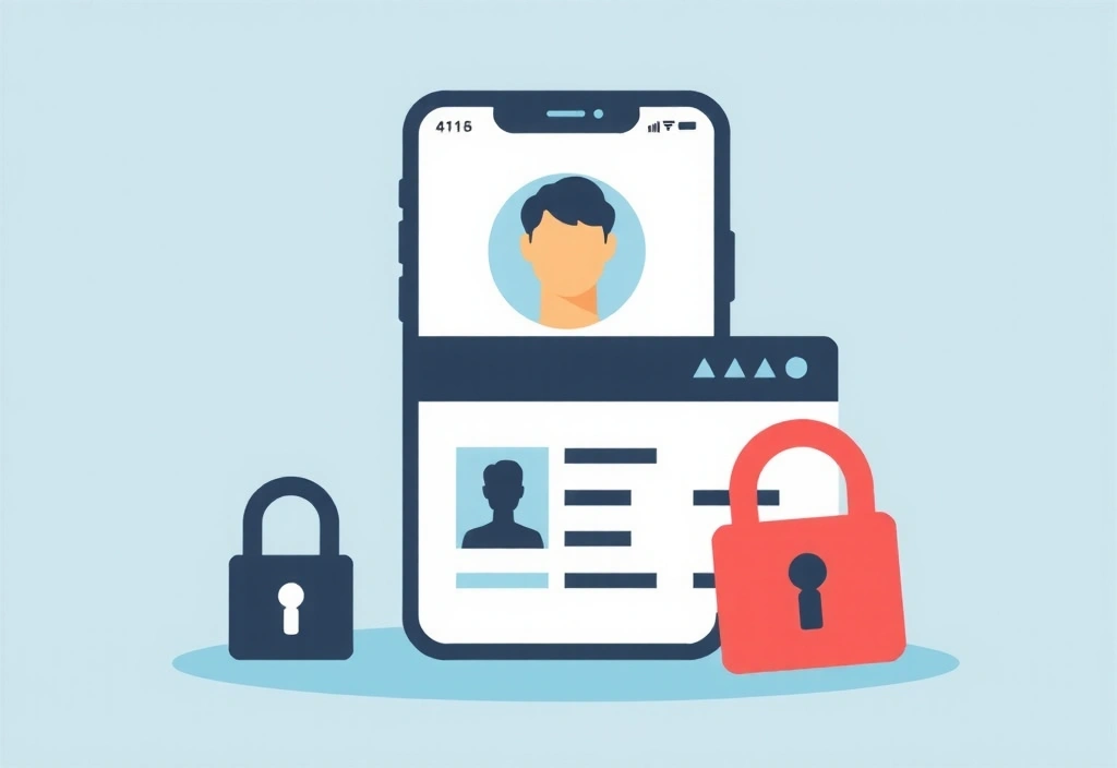 Pictogramă reprezentând o carte de identitate și date personale