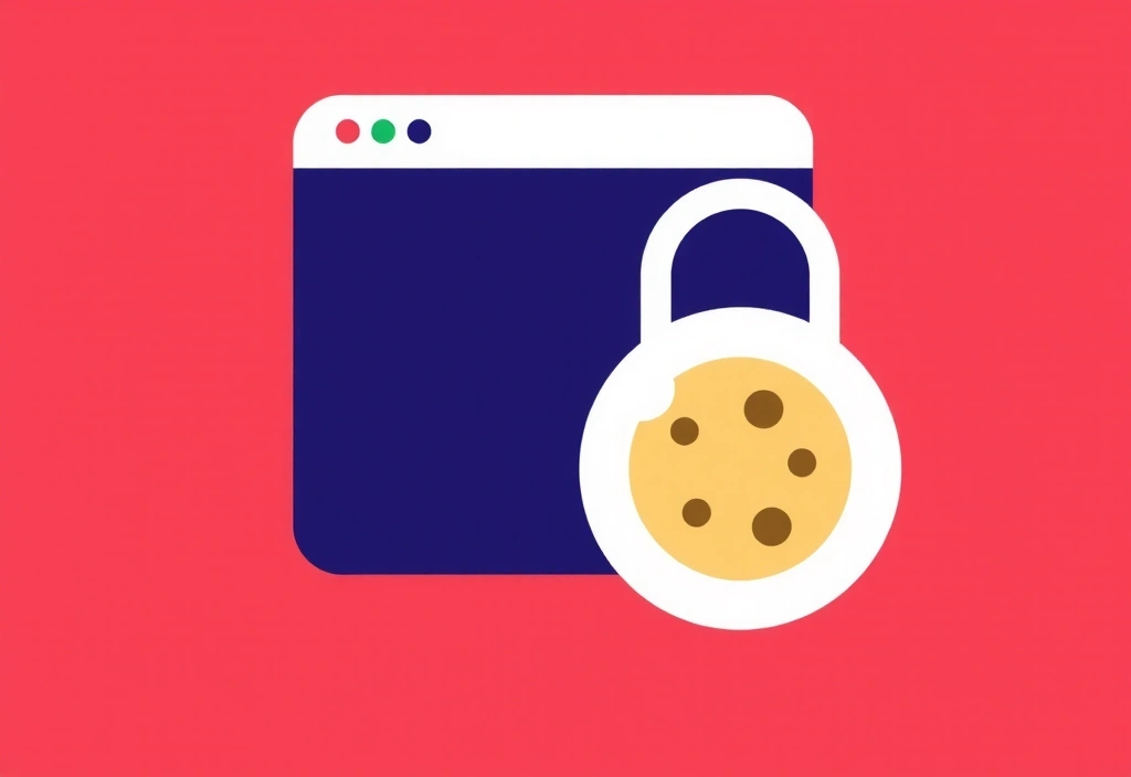 Pictogramă reprezentând un browser web cu un simbol de cookie