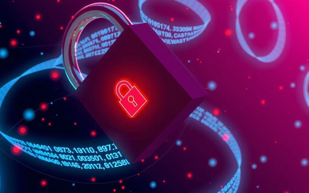 Simbol de lacăt digital securizat cu date criptate